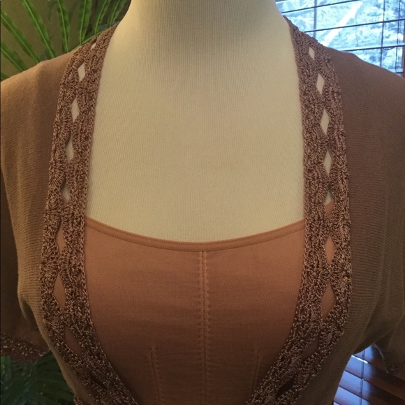 Front Tie Sweater with Crochet Trim - Picture 5 of 8